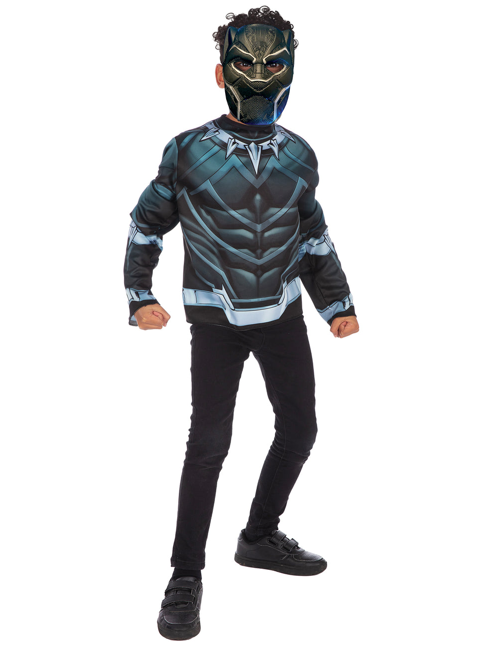 Top avec masque Black Panther pour garçon noir et bleu