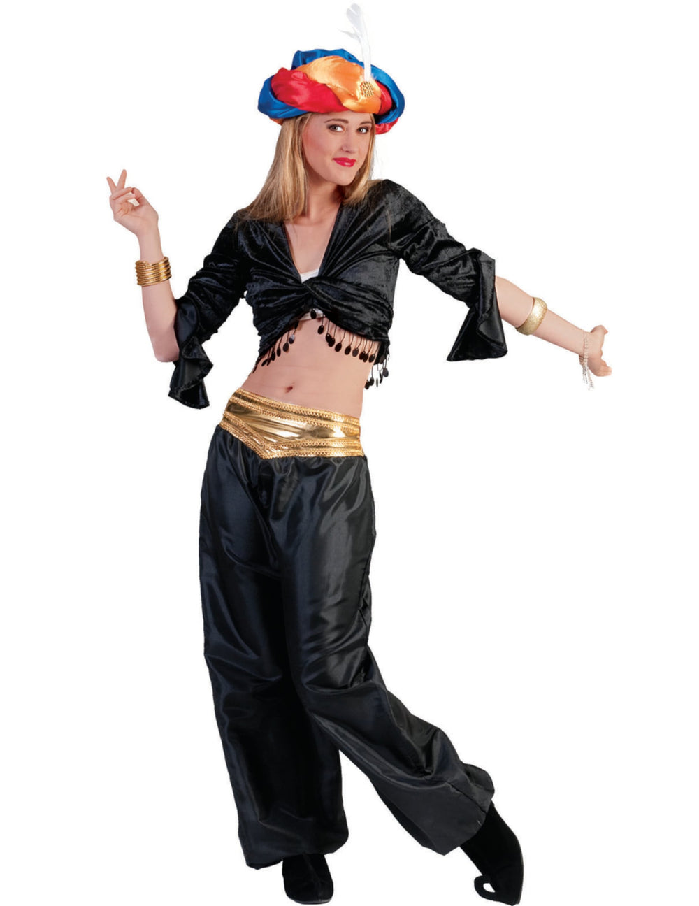 Top de danseuse pour femme noir avec franges à perles