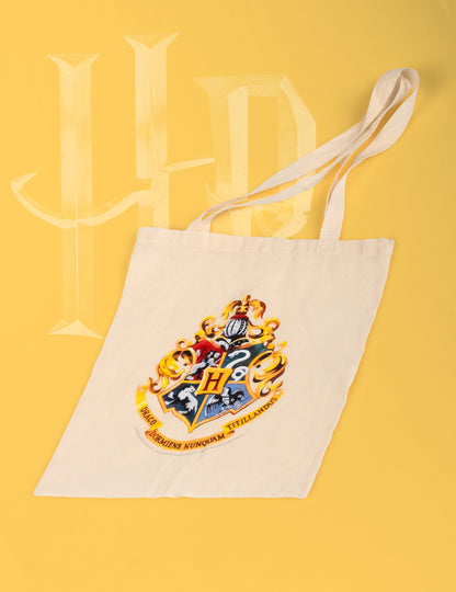 Vue de face du sac tote bag en coton Harry Potter