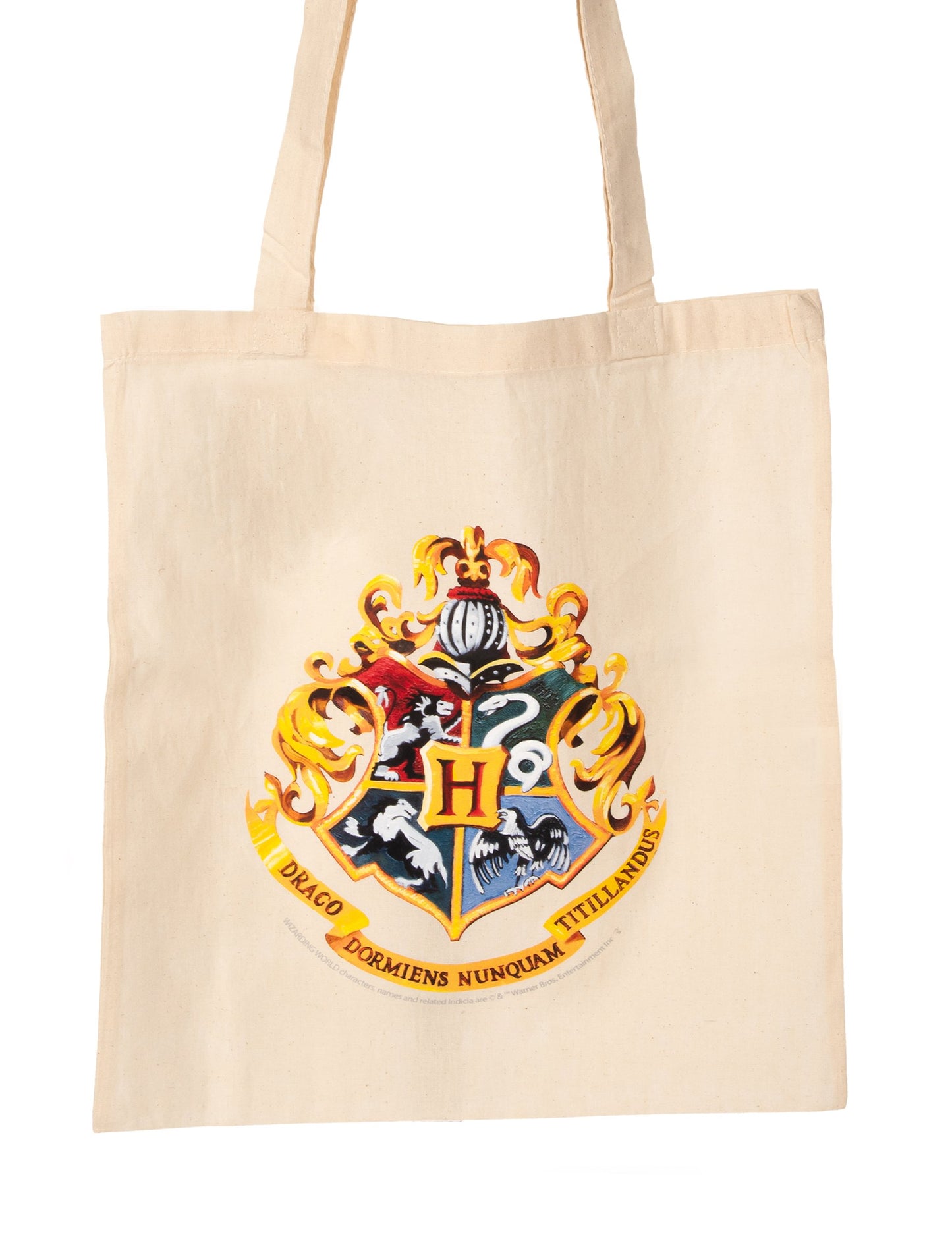Sac tote bag en coton Harry Potter pour adulte beige avec blason Poudlard