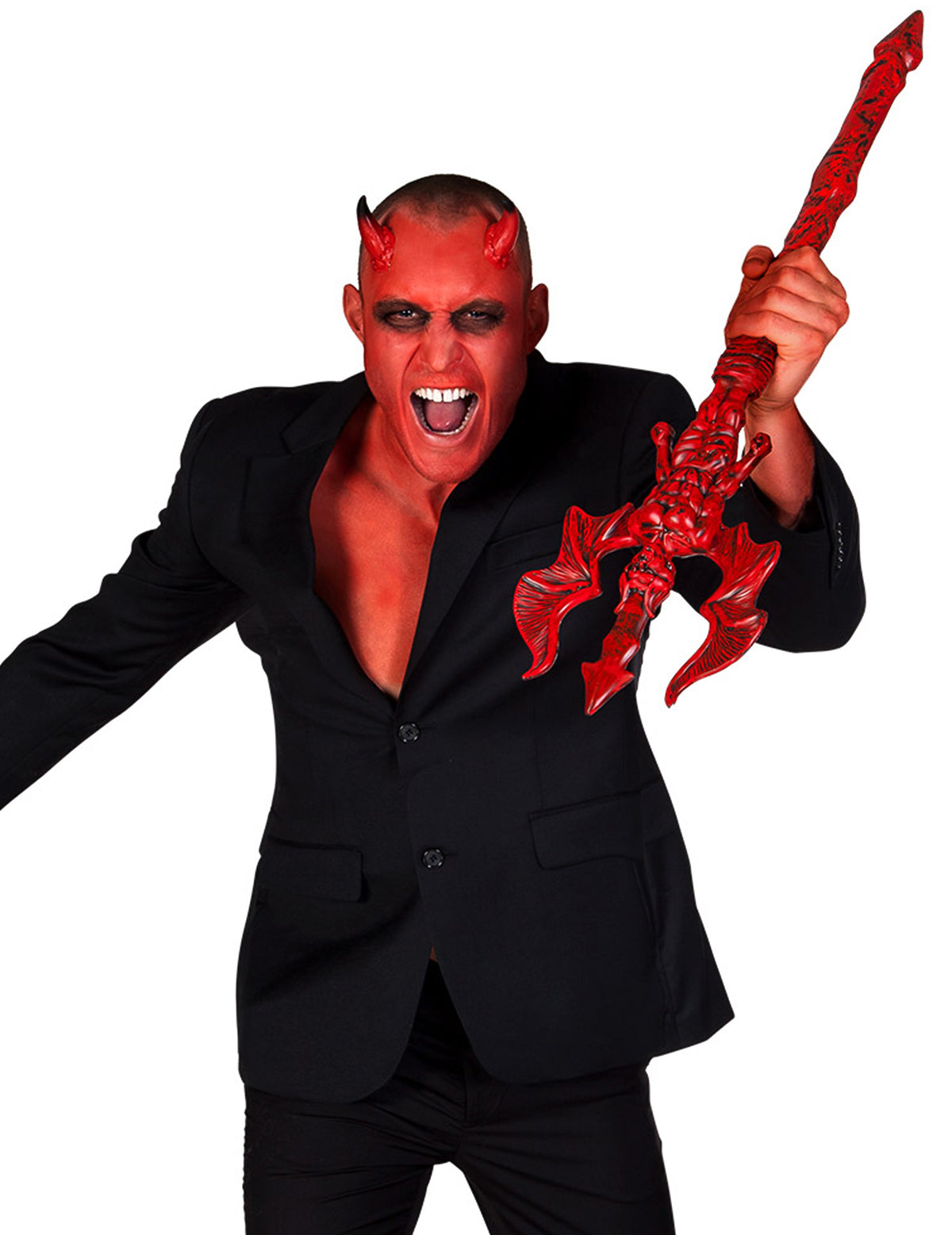 Mise en situation du trident du diable en plastique
