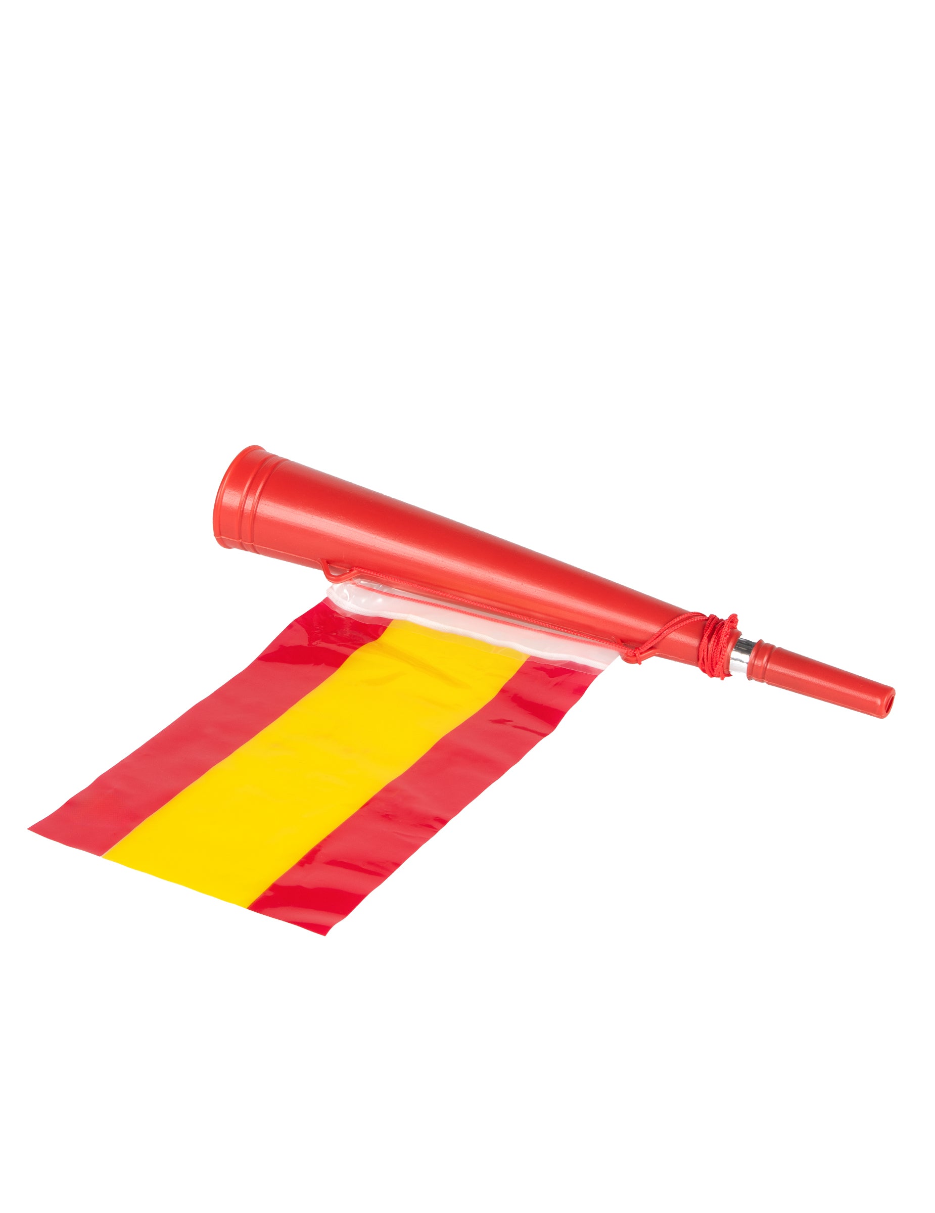 Trompette football avec drapeau Espagne pour supporter rouge et jaune