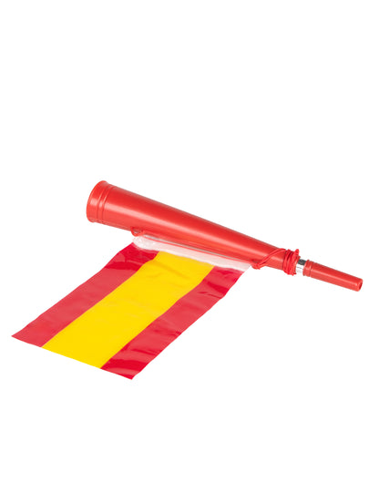 Trompette football avec drapeau Espagne pour supporter rouge et jaune