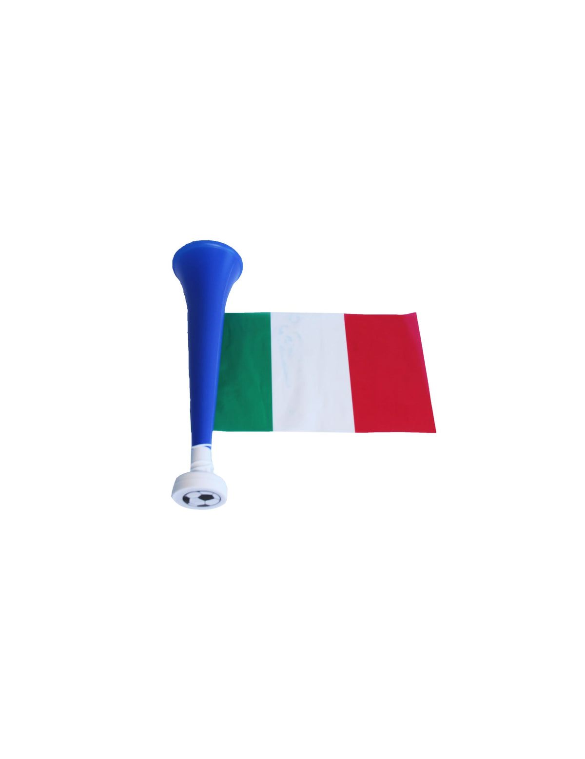 Trompette football drapeau Italie pour supporter bleue