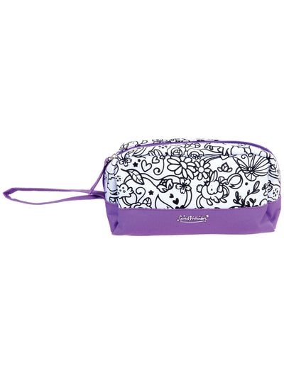 Trousse lavable à colorier motifs variés pour enfant violette