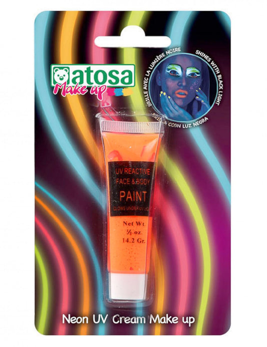 Tubo de maquilhagem laranja néon UV
