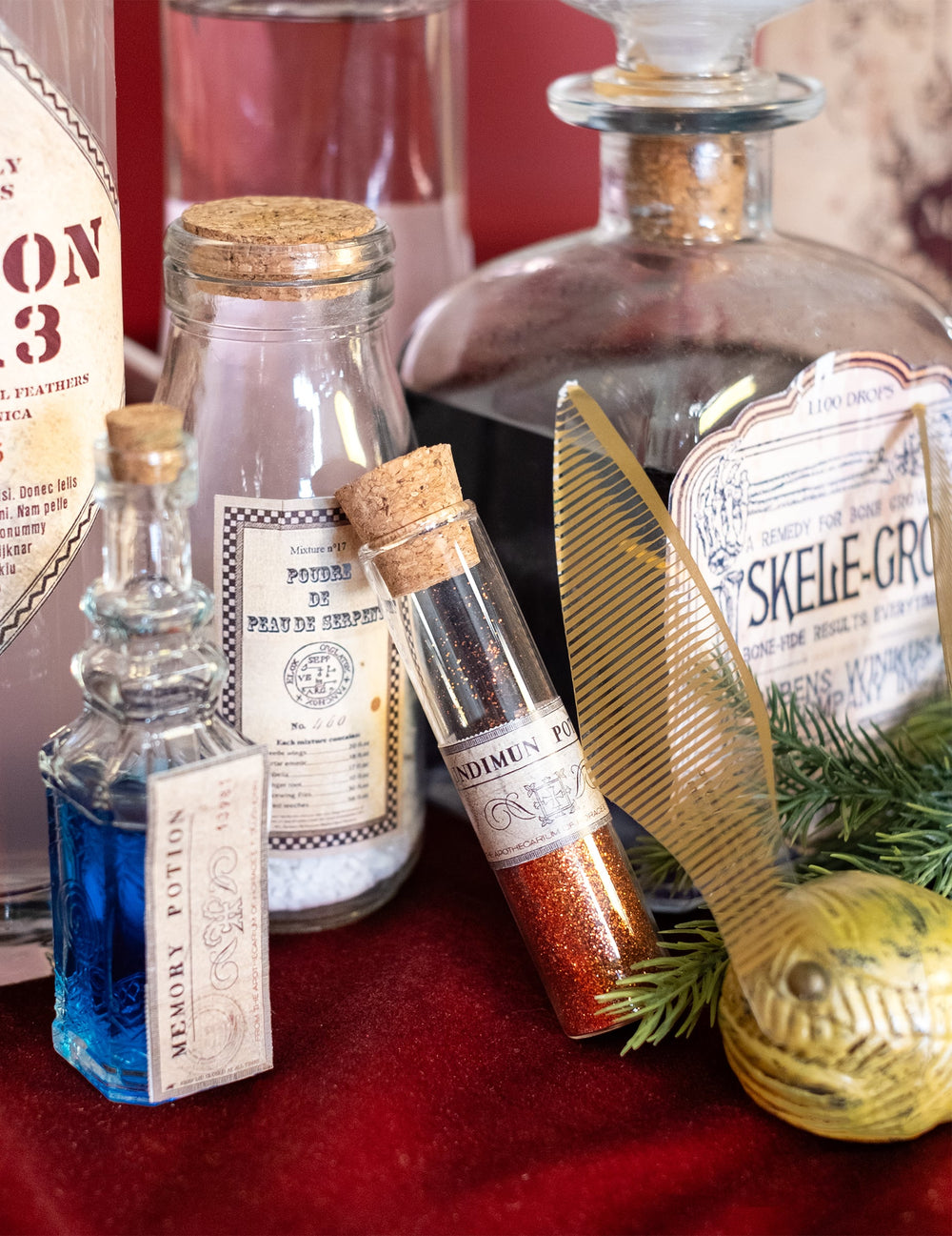 Mise en scène thématique potions de sorcier du tube éprouvette en verre pour décoration