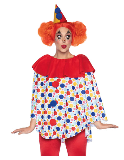 Tunique avec chapeau de clown pour femme multicolore à pois