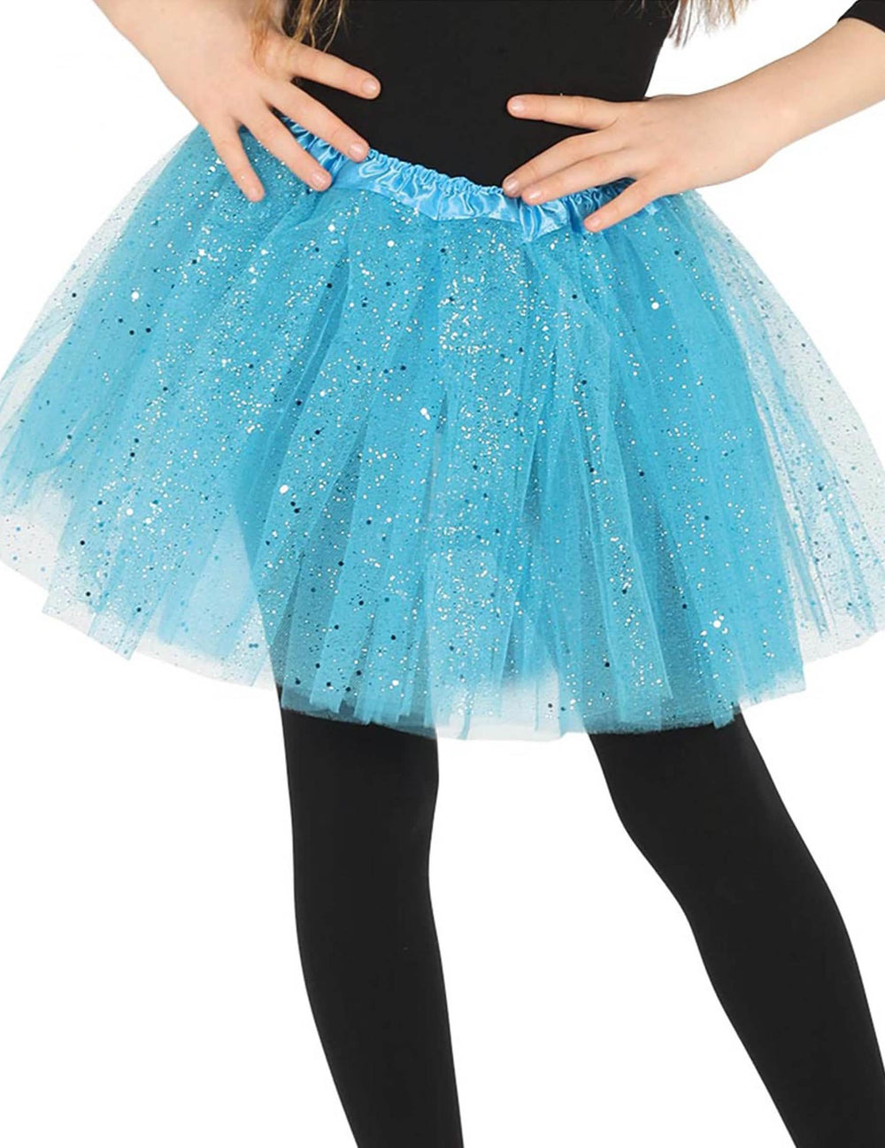 Tutu com lantejoulas para menina azul