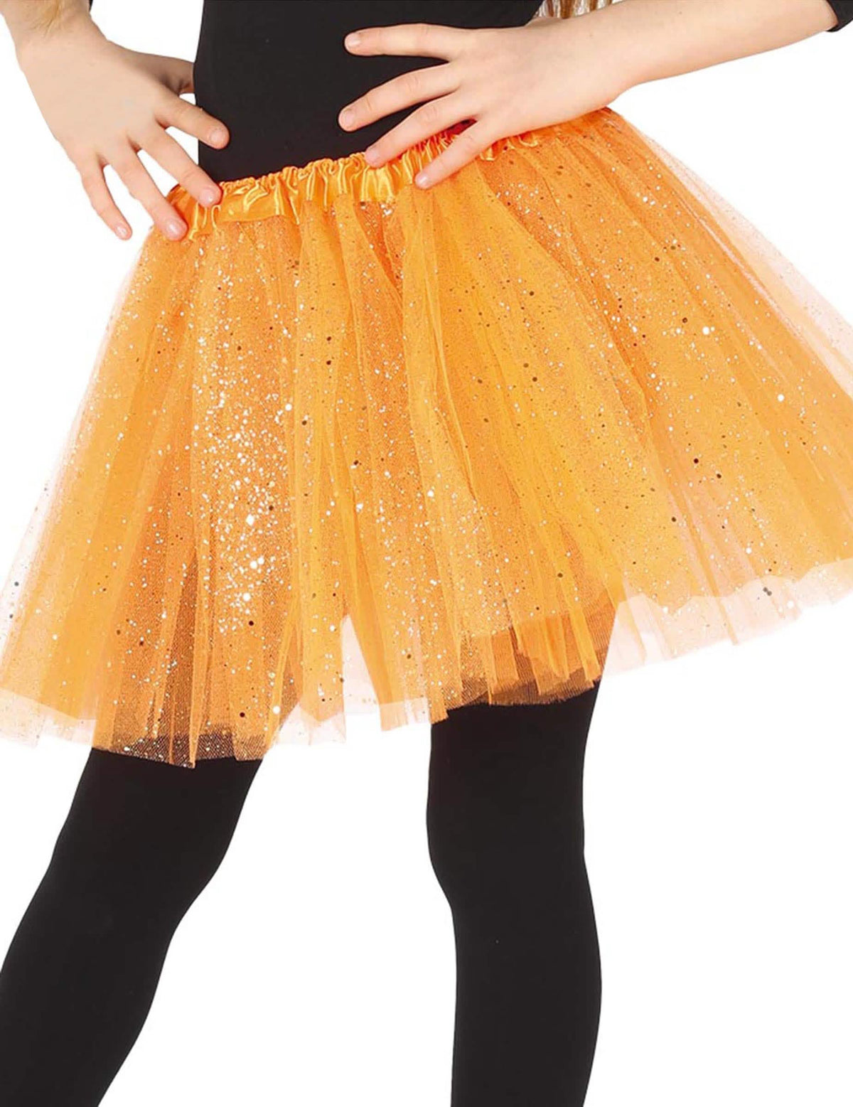 tutu com lantejoulas para menina cor de laranja