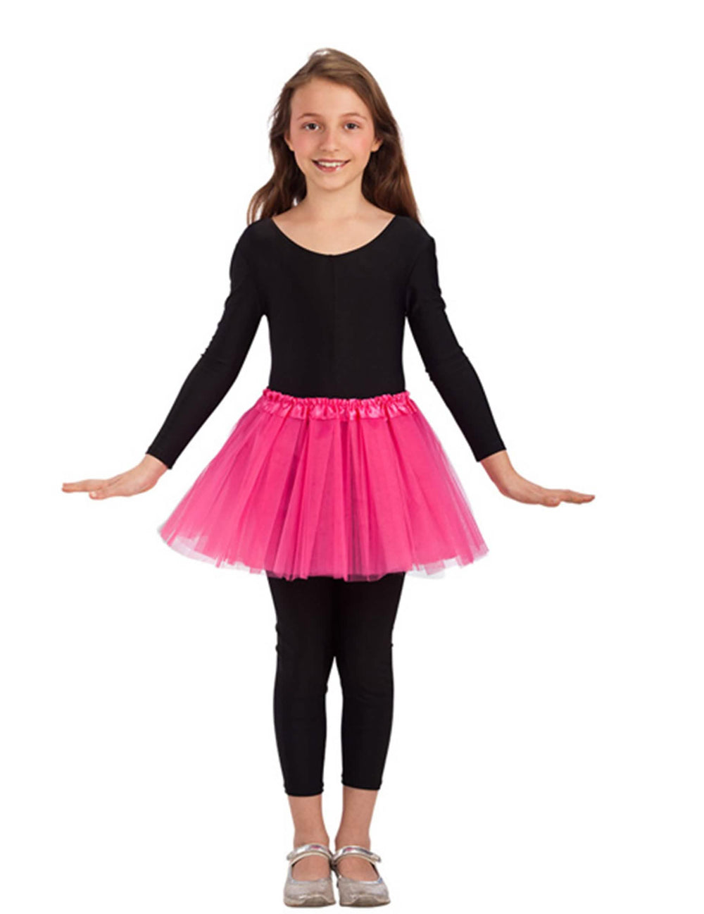 Tutu cor de rosa acetinado para menina cor de rosa fúcsia