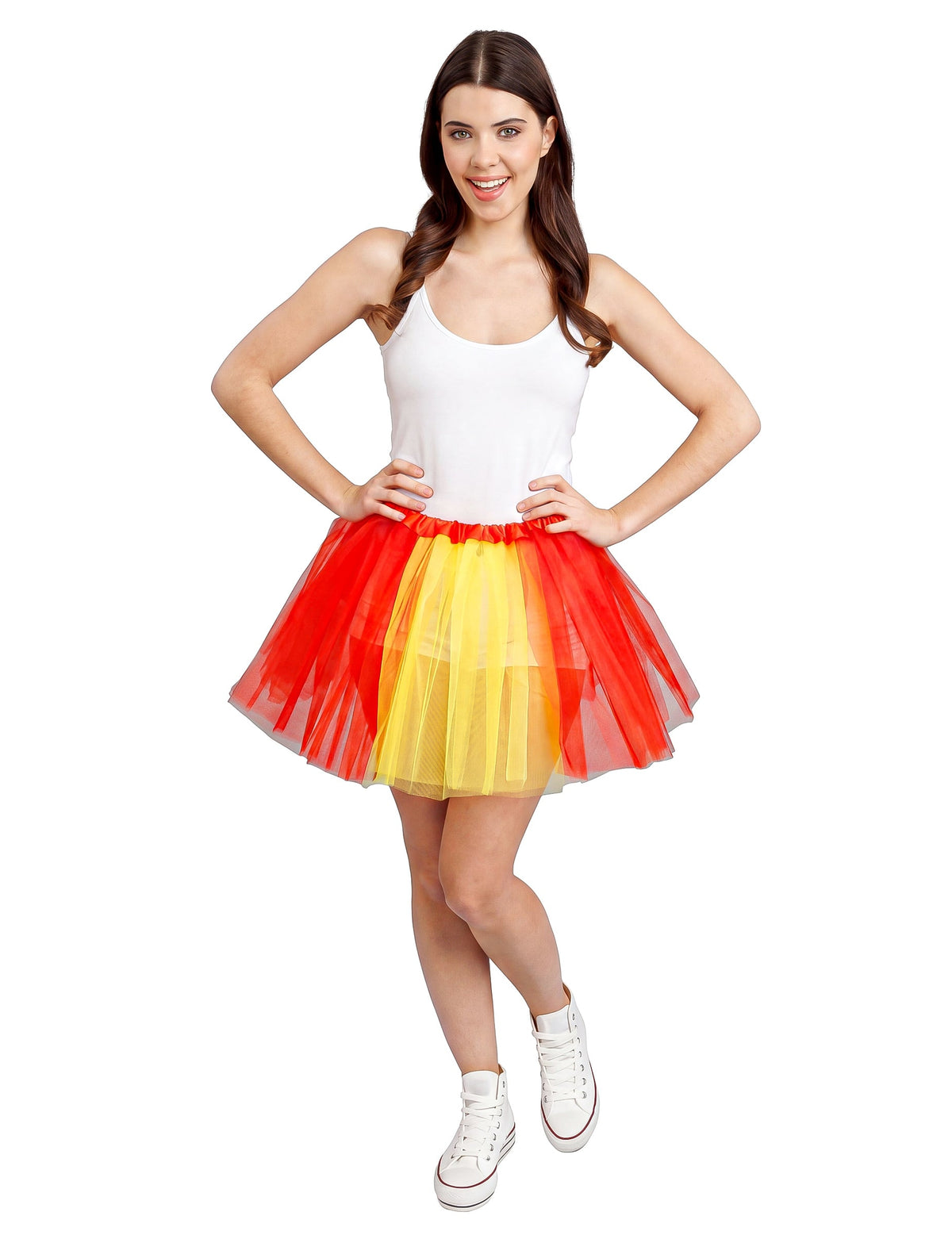Tutu de adepto vermelho e amarelo Espanha 39 cm
