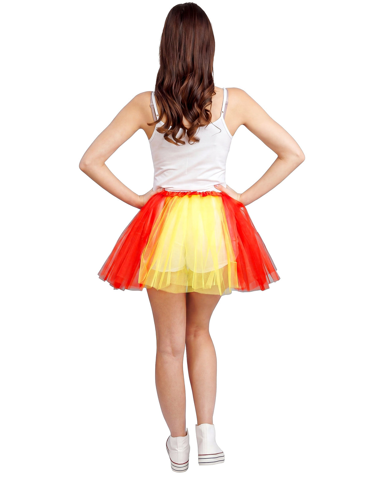 Tutu de adepto vermelho e amarelo Espanha 39 cm