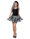 Tutu toiles d'araignées Halloween pour femme noir et argent