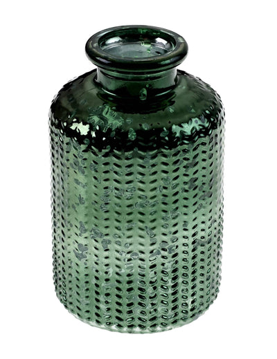 Jarra brilhante em vidro verde pinheiro 6 x 10 cm