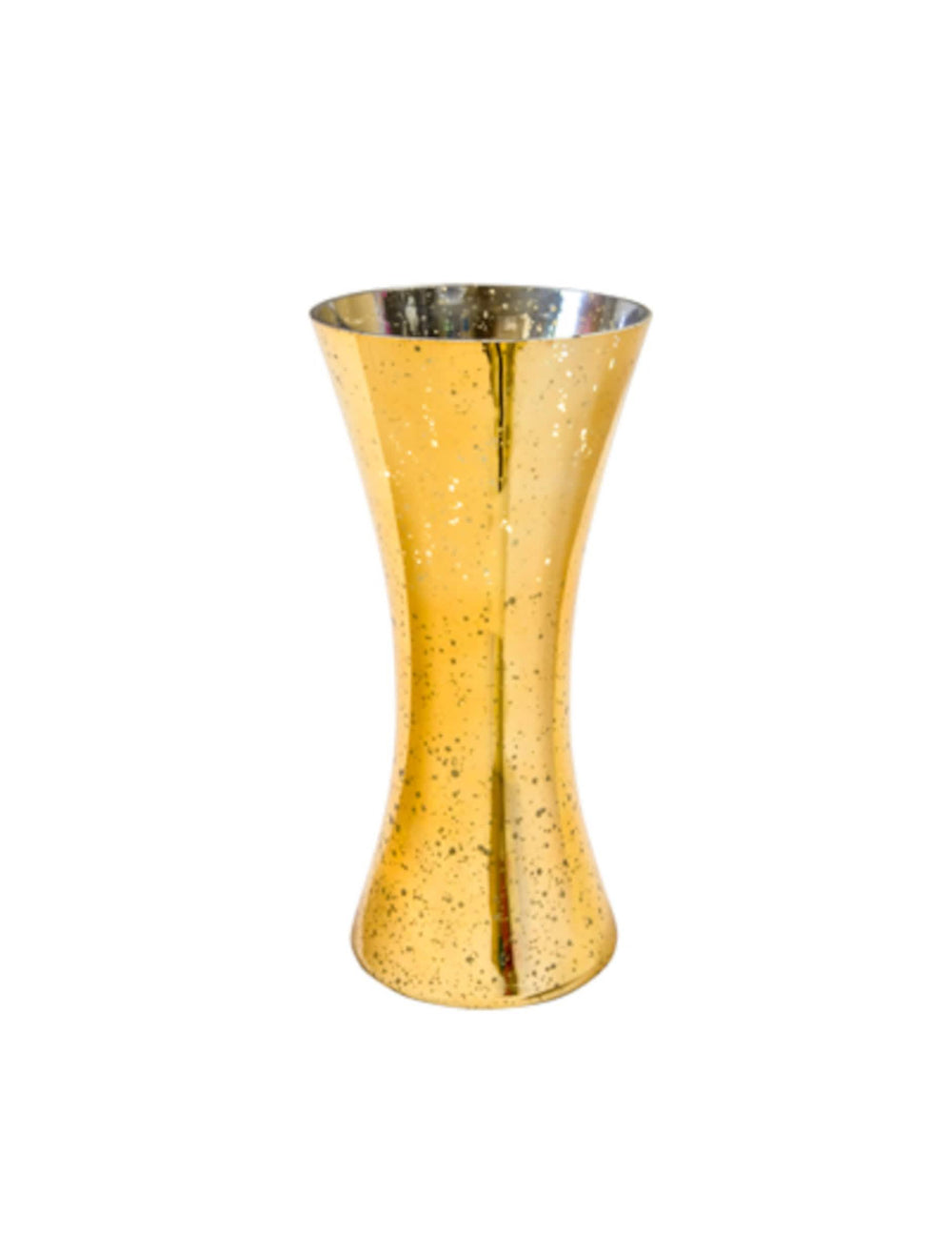 Vase cintado metalizado para decoração de festa dourado com brilhos prateados