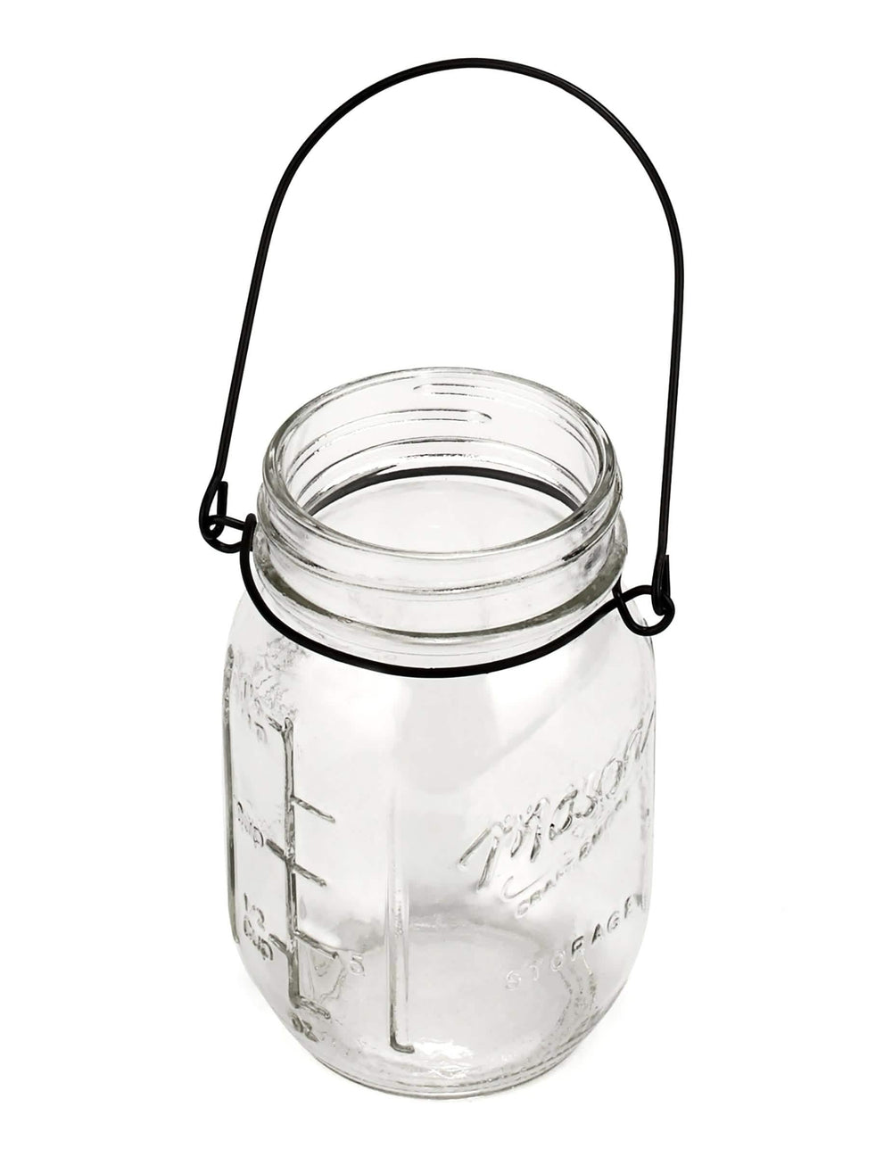 Frasco de vidro mason jar com pega preta