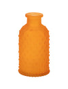 Vase en verre texturé à pois en relief orange