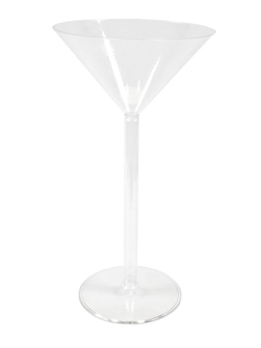 Vase maxi coupe à martini en plastique transparent réutilisable