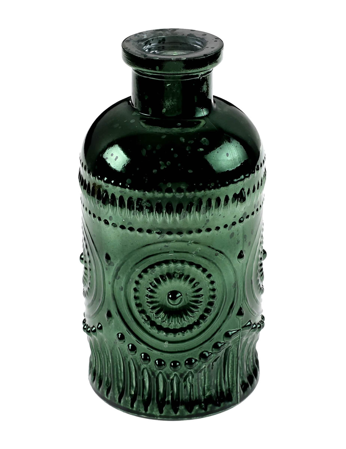 Jarra vintage brilhante em vidro verde abeto 6 x 12 cm