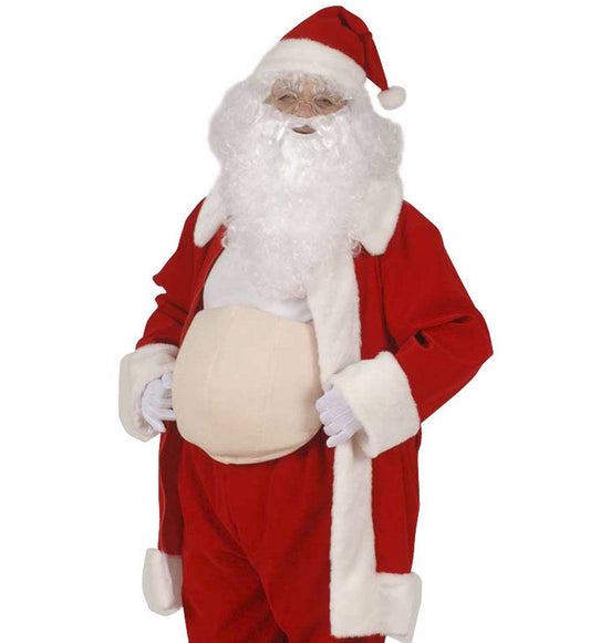 Mise en situation du ventre rembourré de Père Noël pour adulte