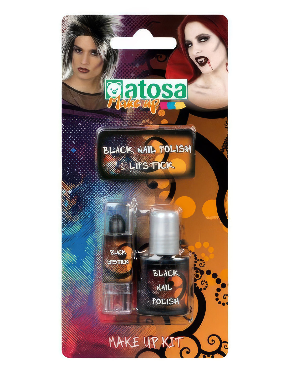 Verniz e batão de cor preta adulto Halloween