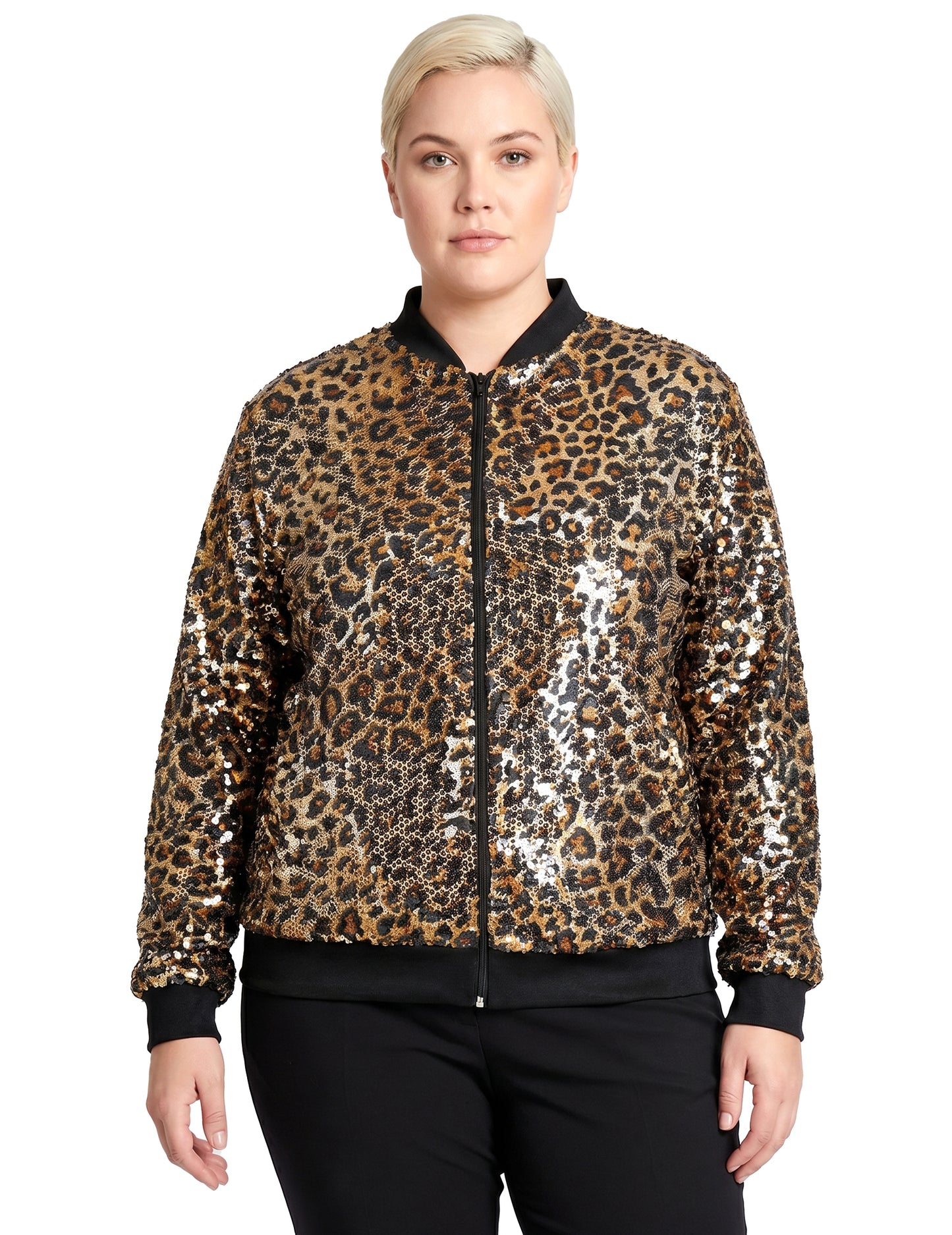 Veste à sequins léopard adulte