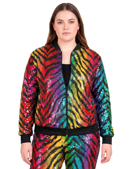 Veste à sequins tigrée multicolore adulte