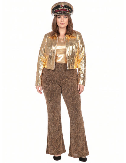 Fato de mulher croco metálico dourado