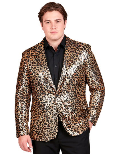 Casaco de lantejoulas de leopardo para adultos