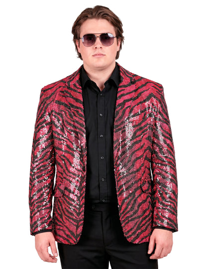 Casaco de zebra cor-de-rosa com lantejoulas para adultos