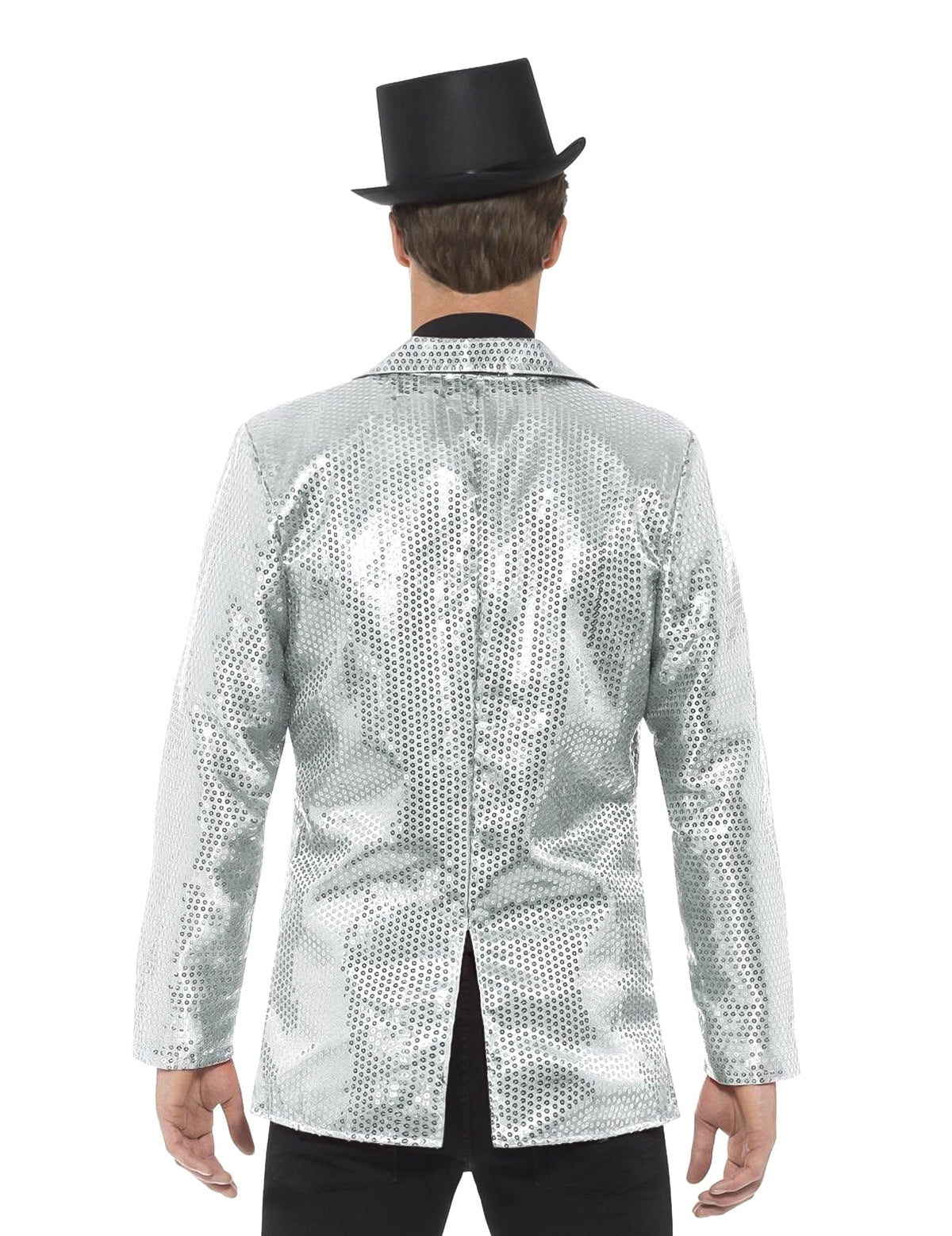 Vue de dos de la veste disco à sequins luxe