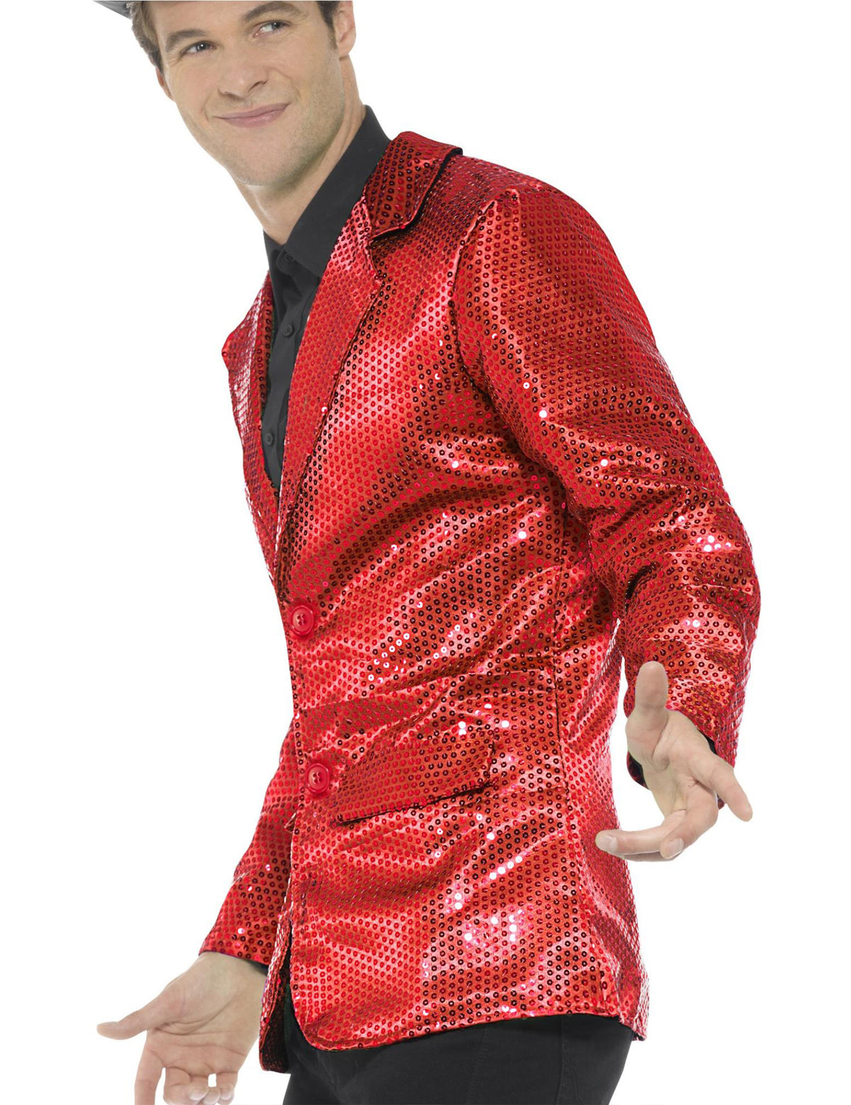 Vue de profil de la veste disco luxe pour homme