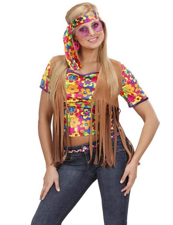Casaco hippie castanho com franjas para mulher