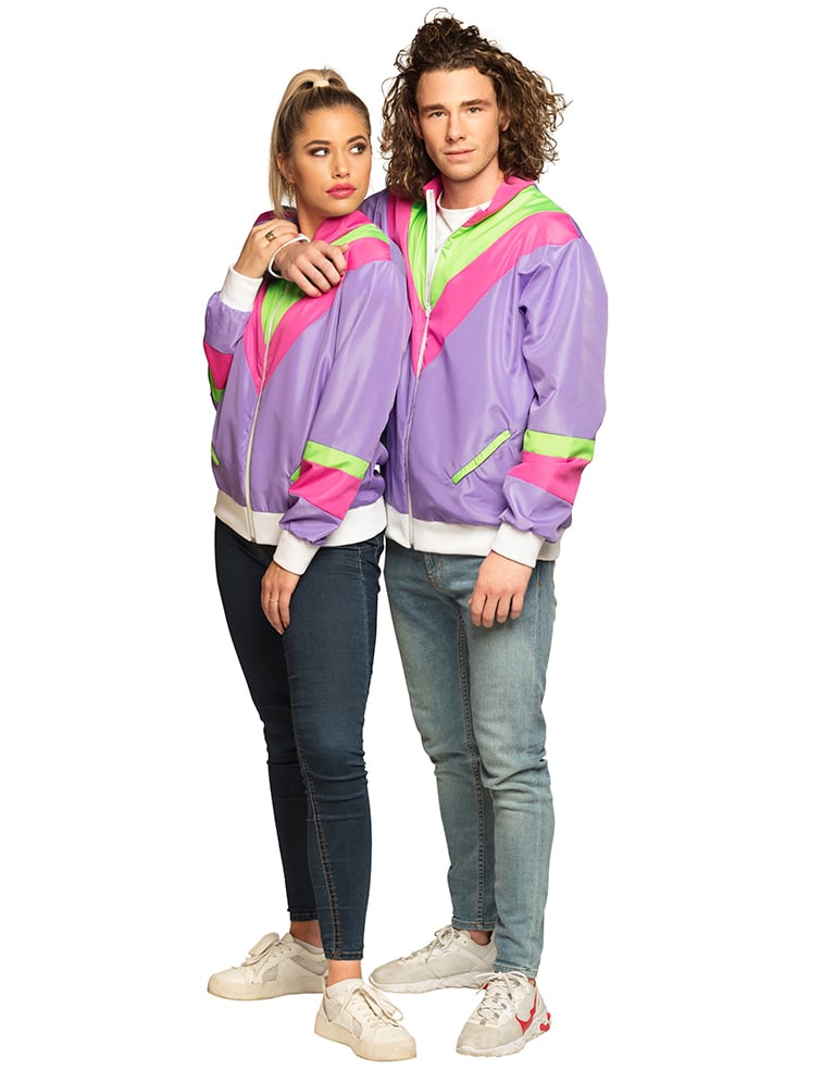 Vue d'ensemble en duo de la veste jogging rétro pour homme