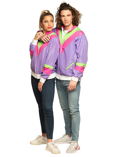 Vue d'ensemble en duo de la veste jogging rétro pour homme