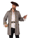 Casaco longo de pirata cinzento para homem