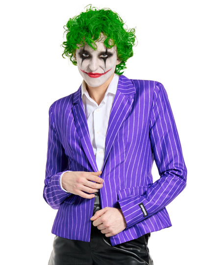 Veste Mrs. Joker pour femme violette à rayures blanches