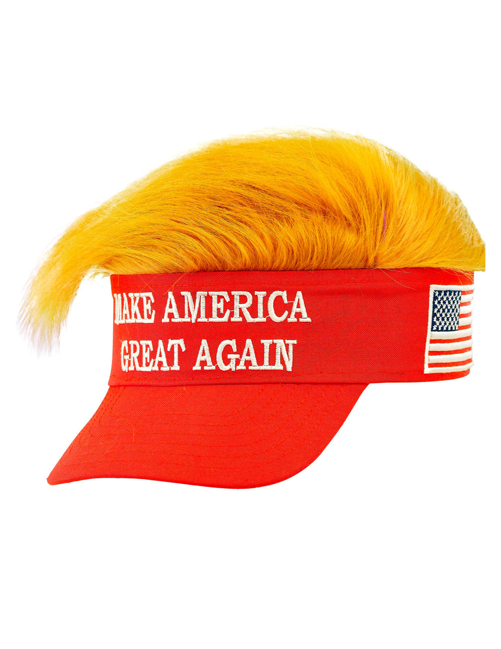Vue de profil de la visière avec cheveux Make America Great Again